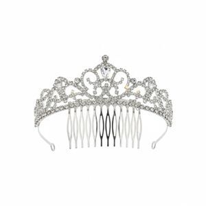 VINTAGE SILVER‎ CRYSTAL TIARA / BRIDAL WEDDING HEADPIECE